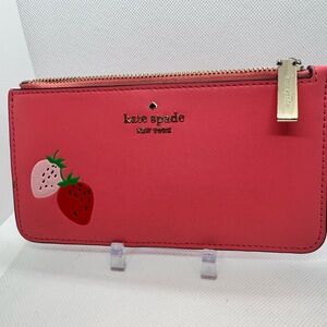 Kate Spade Coral Wallet with Strawberry Motif
